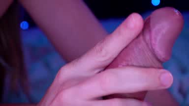 Close up blowjob and handjob, natural nails.