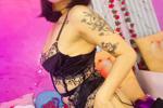 YOUR PRETTY WOMAN IN BLACK LINGERIE
