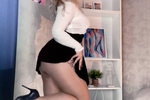 skirt and shoes, and Jess without panties