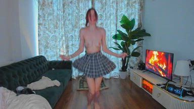 sexy girl jumping rope in short skirt girl next do