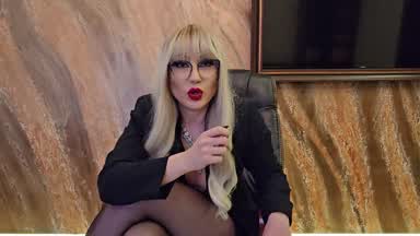 Sexy in Pantyhose at My Desk 😈👠