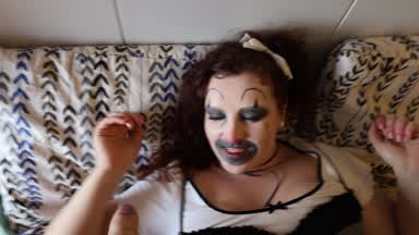 cum on clown's mouth 4 times