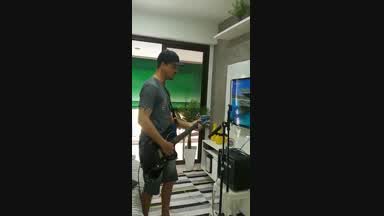 Playing guitar