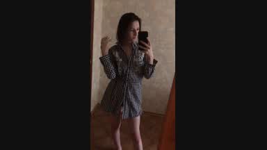 Cumming while wearing a dress