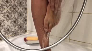 My feet in shower