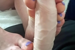 pictures of my feet with purple nail polish