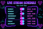 stream schedule