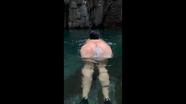 swimming naked