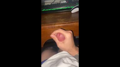 ruckus — Cumshot on a white t shirt, no nonsense