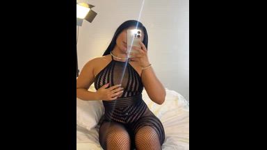 Black bodysuit marks every curve...