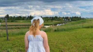 POV: showing you my boobs in the meadow