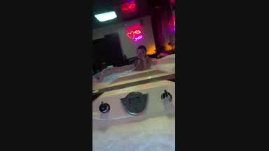Wet girl in foam