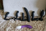 Vibrators and vibrating butt plugs toys.