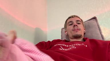 Edging, cuming on feet, eating cum