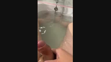 Precum + Cum in bathtub