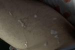 cumshot all over my leg