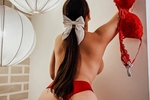 Me in red lingerie