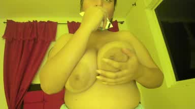 Bathing my tits in milk