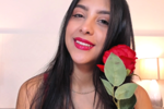 A rose in red lingerie