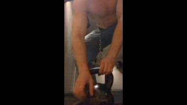 60lb kettlebell Pull ups