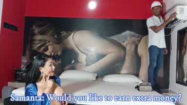 Electrician helps me with a show for a sugardaddy