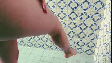 taking a shower while my best friend records me