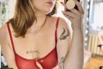 Sensual girl in red