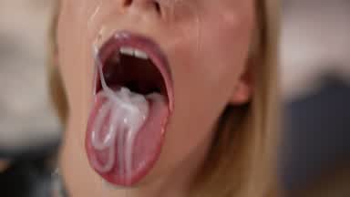 dirty girl^^ cute face completely covered in cum