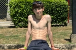 enjoying the pool