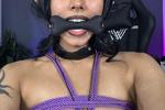 My tied breasts and a gag