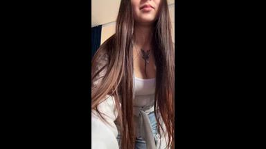 posing and showing hair