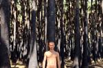 naked in a palm forest