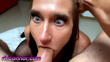 Ahegao and Cock Slapping Face Fuck