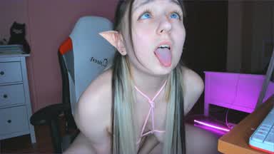 Ahegao cum show with shibari