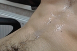 cum on tummy + hard dick