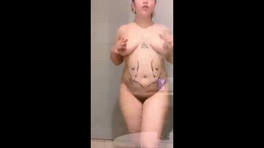 My delicious, wet body in the shower through the g