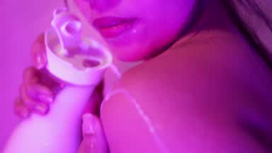 Enjoy the milk shower with me