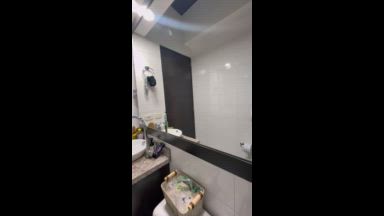 Complete vib of my pregnancy cum on bathroom