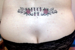 Your slut's gorgeous ass with dirty tattoos - fuck