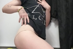 Stripping down to nothing but my little socks