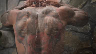 flexing in my shower