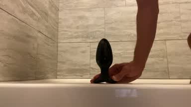 Giant butt plug going up my ass!