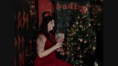 A festive evening by the Christmas tree joy and ma