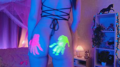 Neon Handprints