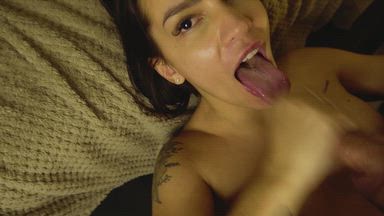 Cum in tongue