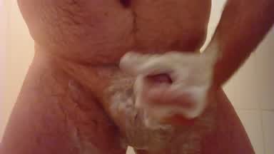 Jerk off hard in shower