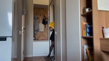 Naughty Maid Solo Play: Pink Vibrator Teases