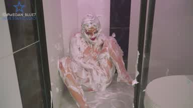 Hot shower with shaved cream bath