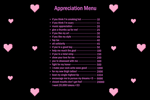 Appreciation Menu