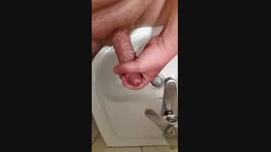 Quick cum in Strangers Bathroon